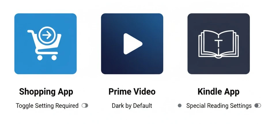 amazon app dark mode iPhone