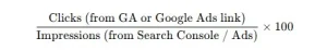 How do I calculate CTR in Google Analytics