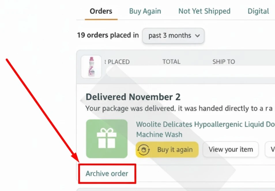 how to delete my order history on amazon​